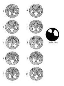 Various stages of the compressor rotor cycle