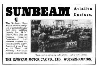 Anuncio Sunbeam de 1915