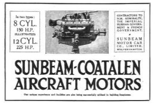 Anuncio Sunbeam del año 1916
