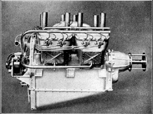 Thomas V-8 engine, right side view