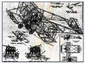 Diagram with drawing of Duigan's airplane