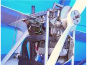 A Trabant engine installation with direct output