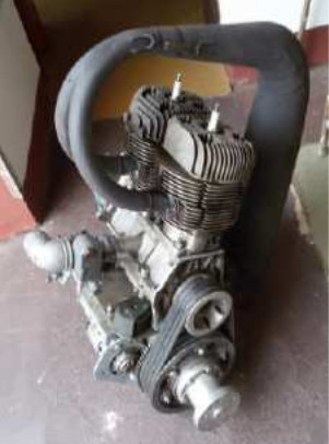Trabant engine with multi-belt gearbox