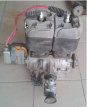Twin-cylinder Trabant engine with magneto