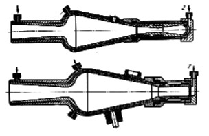 Esquema de un motor cohete de Tsiolkovski, primera época, fig 1