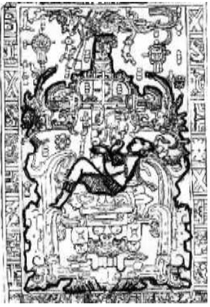 Drawing of the tombstone, highlighting the enigma