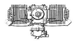 Ultra Engines 342 cc, front view drawing