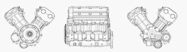 BB-300, front, side and rear view