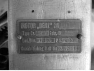 Benz - Benz 3BV engine plate