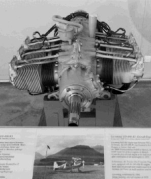 Vista frontal del BMW-Lycoming GO-480 en un Museo
