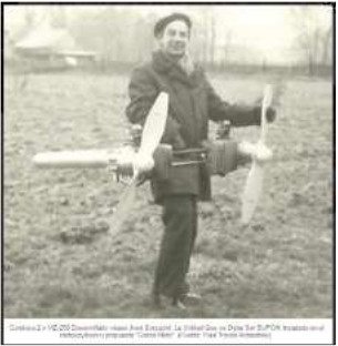 Joseph Borzecki with his twin engine