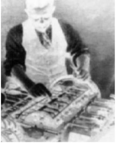 Bosmans in front of an 8-cylinder