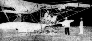 Brooke on the Sanders biplane