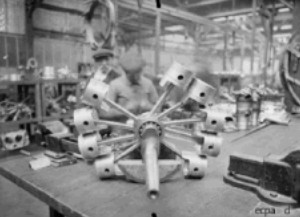 Clerget, Workbench with essential engine parts