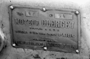 Revealing plaque of the builder Clerget & Blin