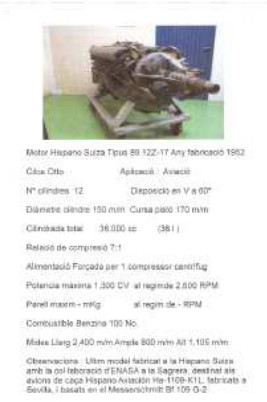 Motor de aviación DESAPARECIDO a finales del 2010